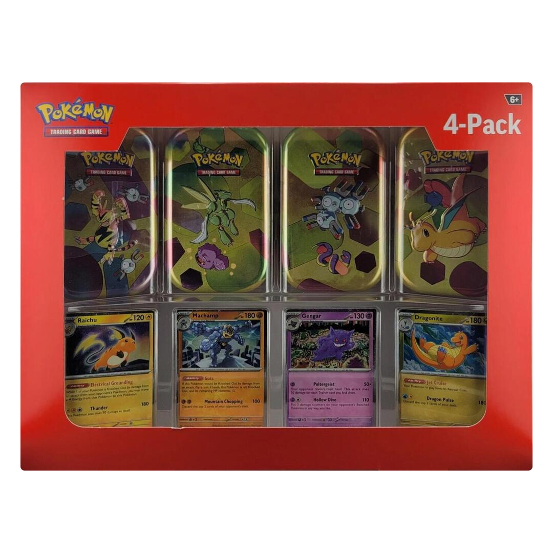 Pokemon TCG: 151 4 Pack Mini Tins + 4 Promo Cards Sam's Club Bundle - Scarlet & Violet