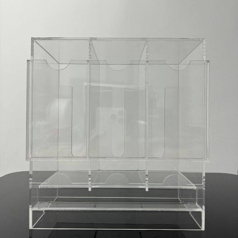3 Slot Acrylic Booster Pack Display Dispenser