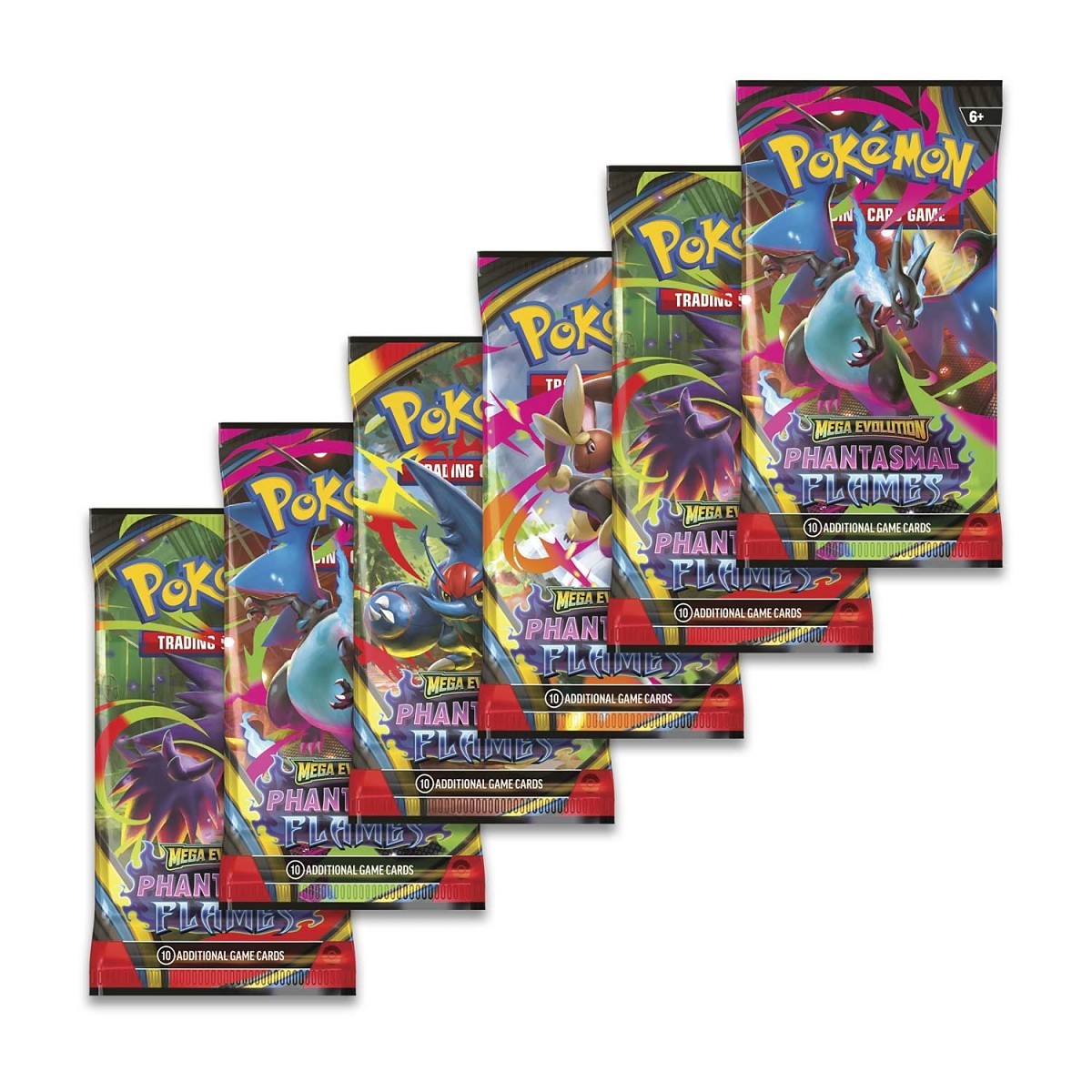 Pokemon TCG: Mega Evolution-Phantasmal Flames Booster Bundle (6 Packs)
