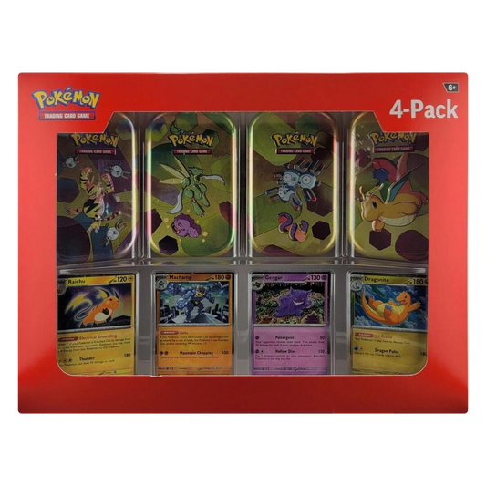 Pokemon TCG: 151 4 Pack Mini Tins + 4 Promo Cards Sam's Club Bundle - Scarlet & Violet