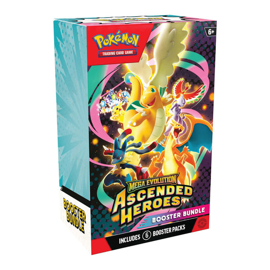 Pokemon TCG Mega Evolution Ascended Heroes Booster Bundle containing six packs