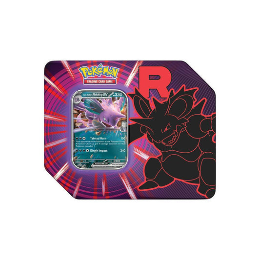 Pokemon TCG Team Rocket Tin Nidoking design
